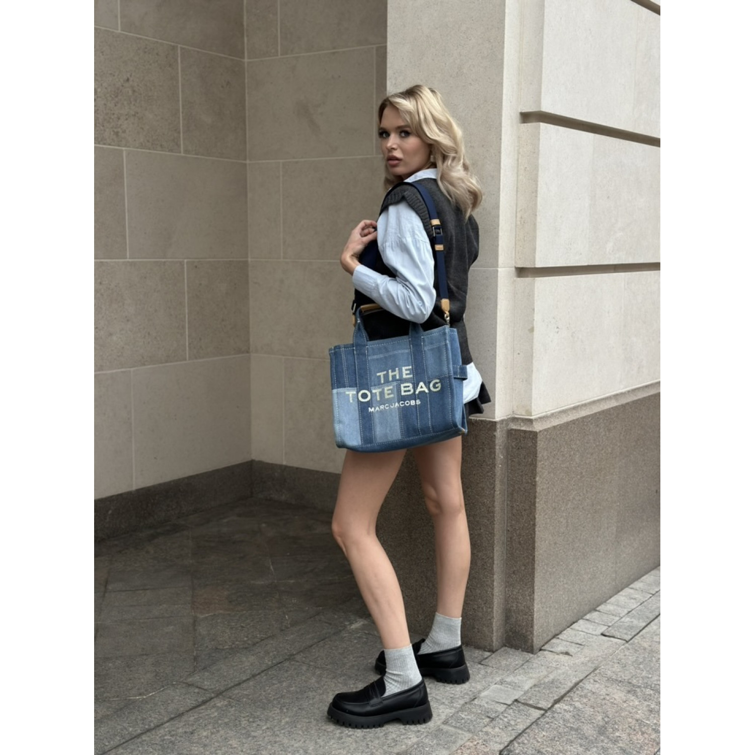 СУМКА MARC JACOBS THE DENIM MEDIUM TOTE BAG BLUE