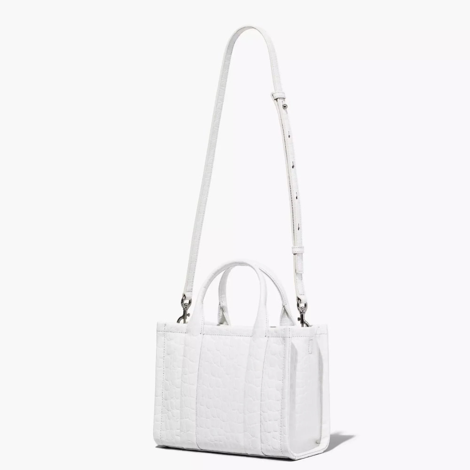СУМКА MARC JACOBS THE LEATHER CROC-EMBOSSED SMALL TOTE BAG WHITE