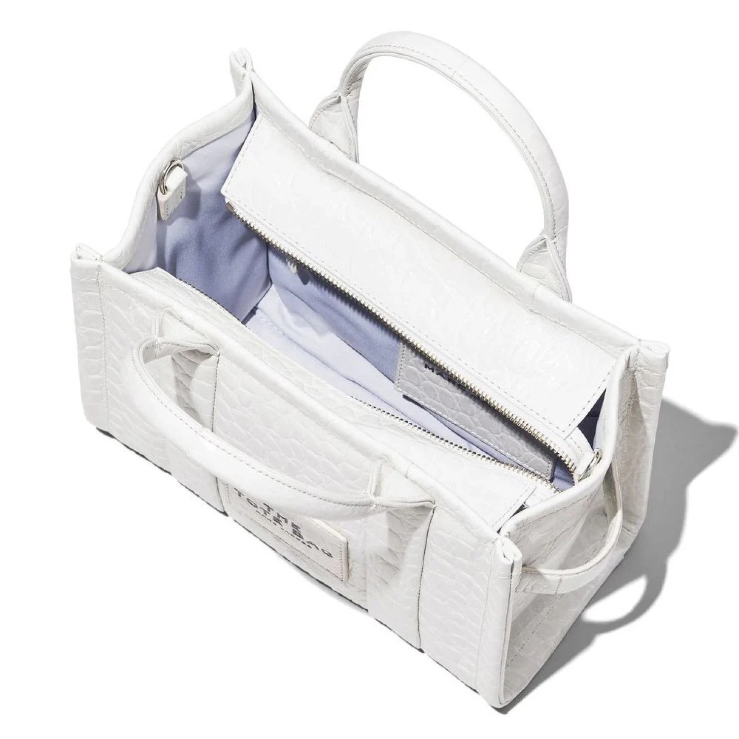 СУМКА MARC JACOBS THE LEATHER CROC-EMBOSSED SMALL TOTE BAG WHITE