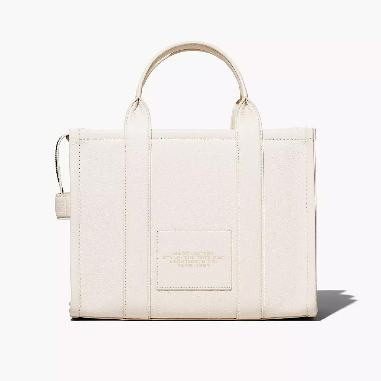 СУМКА MARC JACOBS THE LEATHER MEDIUM TOTE BAG COTTON SILVER