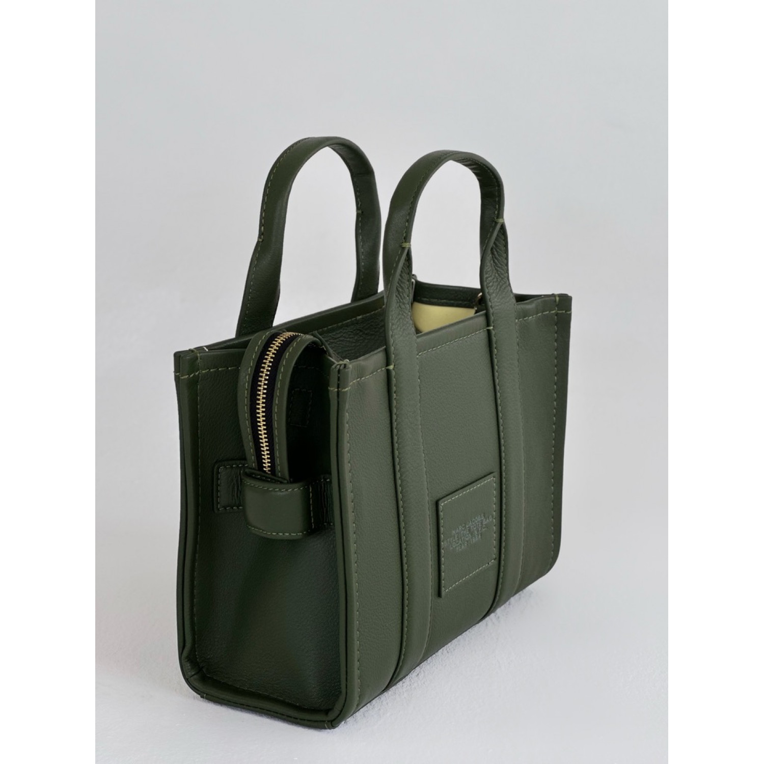СУМКА MARC JACOBS THE LEATHER SMALL TOTE BAG BRONZE GREEN