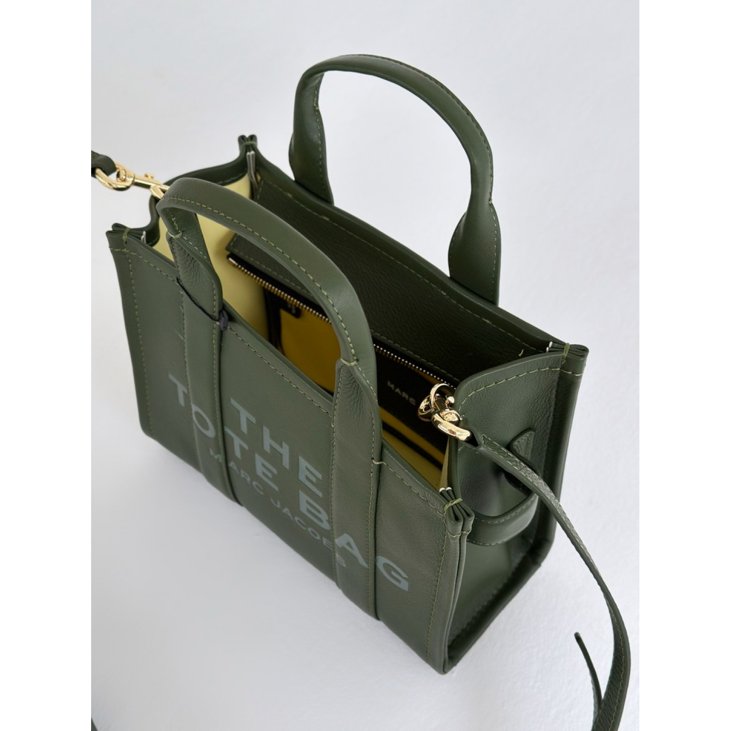 СУМКА MARC JACOBS THE LEATHER SMALL TOTE BAG BRONZE GREEN