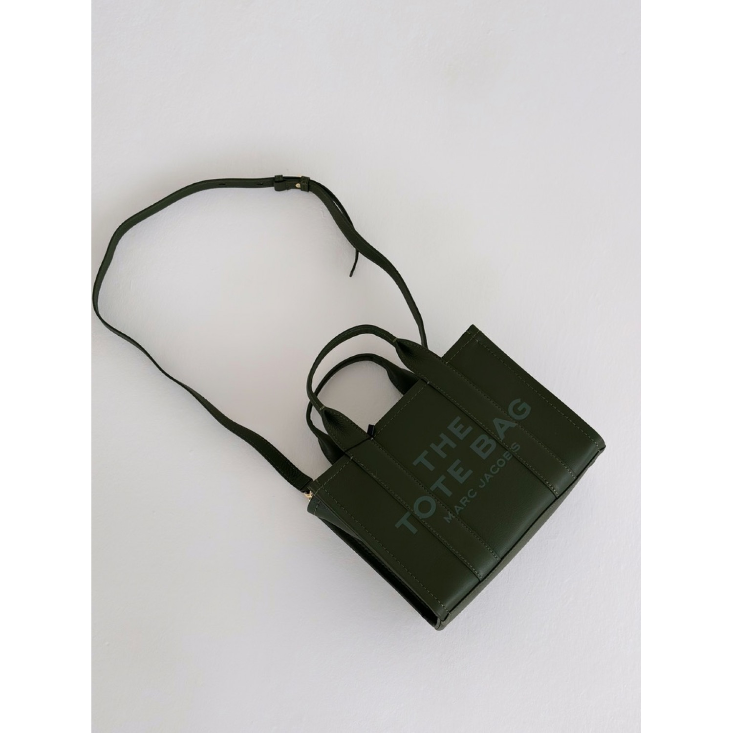 СУМКА MARC JACOBS THE LEATHER SMALL TOTE BAG BRONZE GREEN