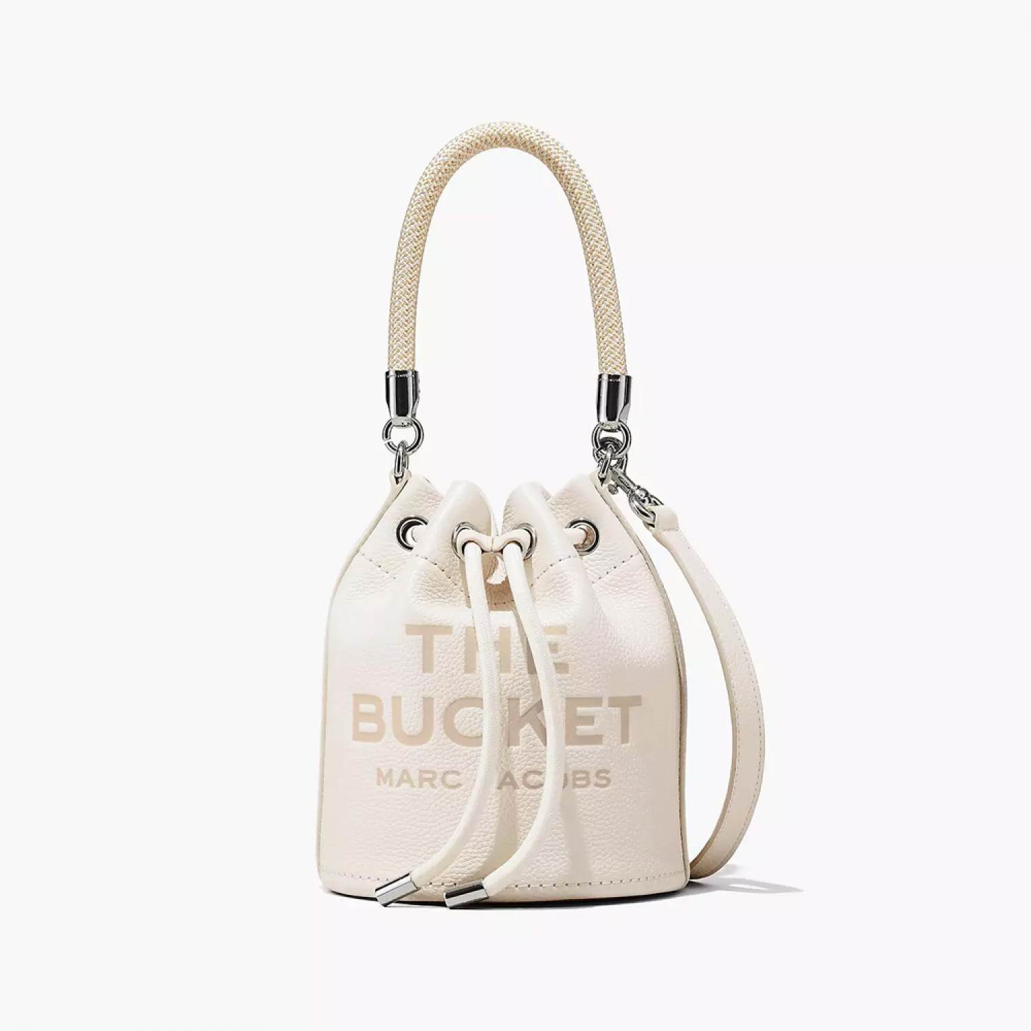 Сумка Marc Jacobs The Leather Mini Bucket Bag - Cotton Silver Сумка Marc Jacobs The Leather Mini Bucket Bag - Cotton Silver