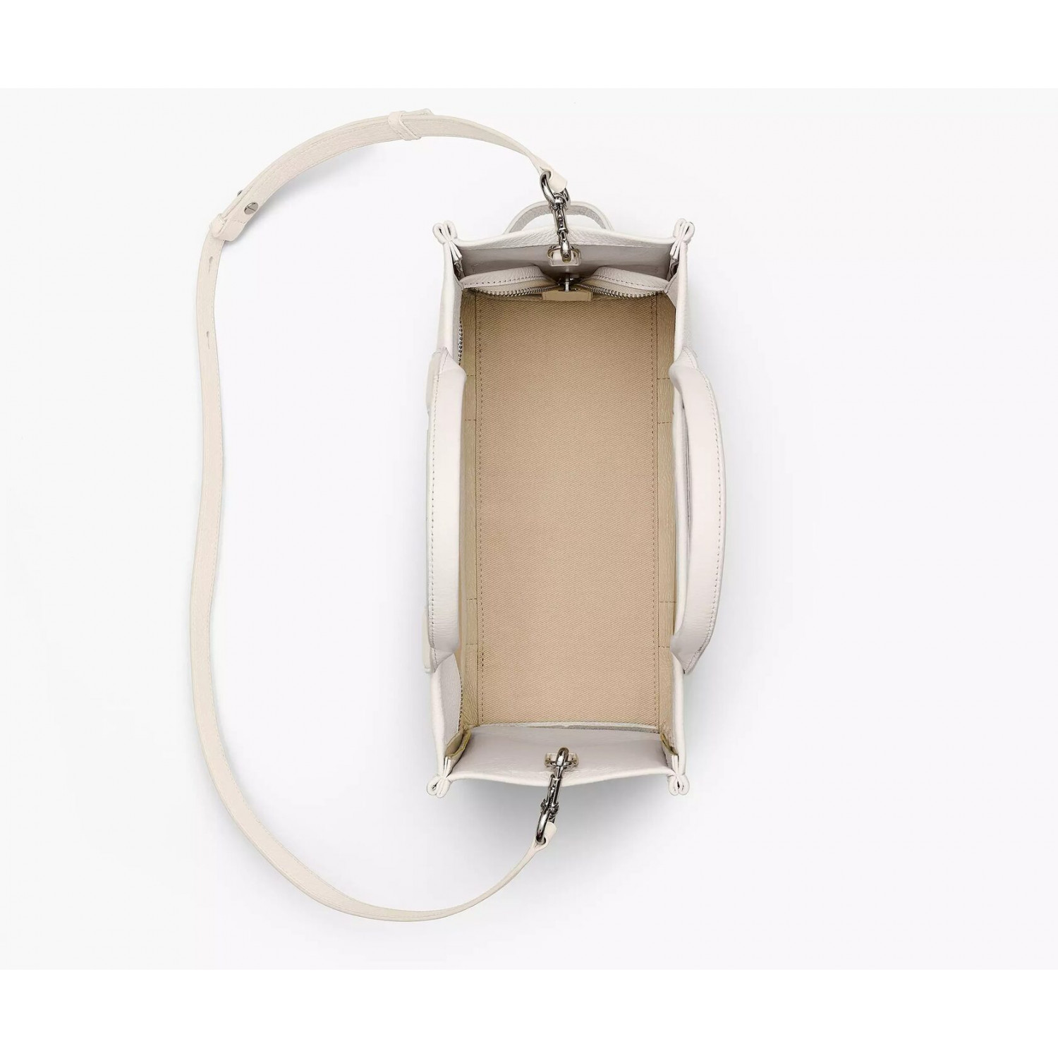 Сумка Marc Jacobs The Leather Medium Tote Bag – Cotton/Silver Сумка Marc Jacobs The Leather Medium Tote Bag – Cotton/Silver