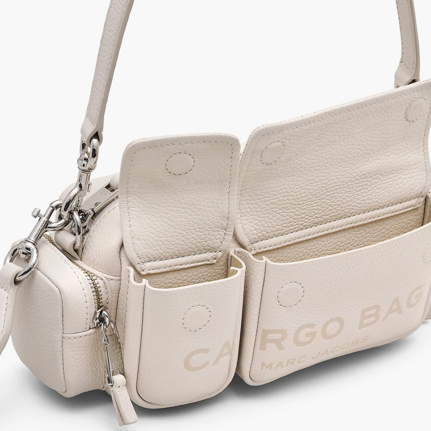 Сумка Marc Jacobs The Leather Cargo Bag - Cotton-Silver Сумка Marc Jacobs The Leather Cargo Bag - Cotton-Silver